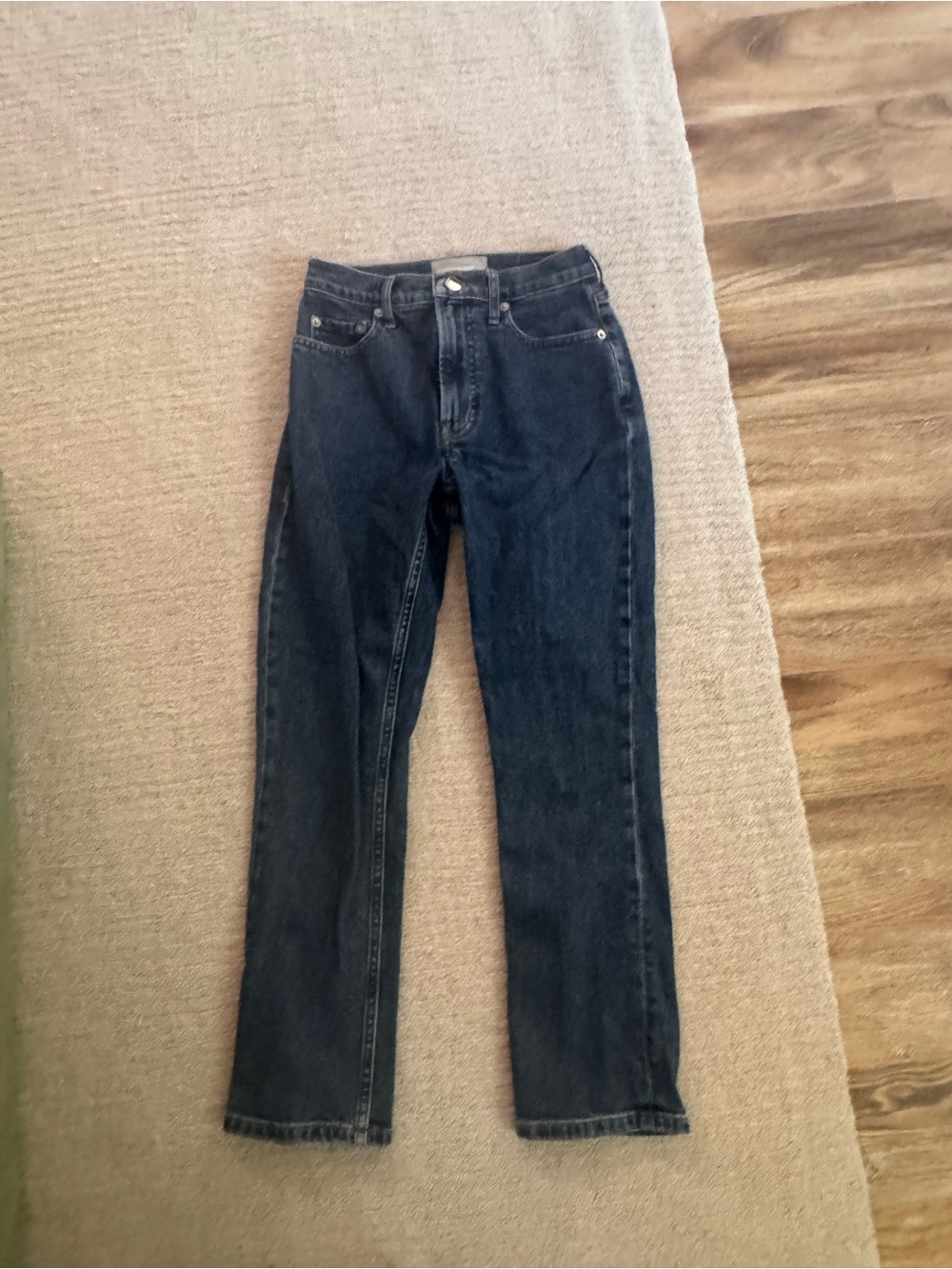 Everlane Dark Blue Cropped Straight Jeans